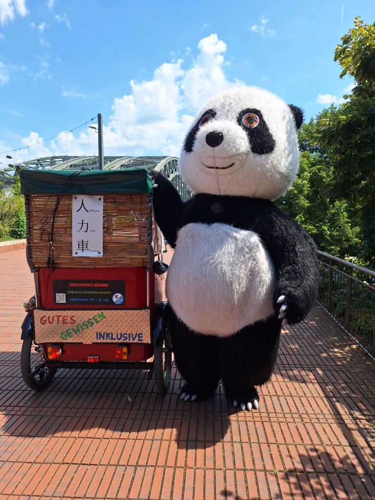 Panda mit Rikscha